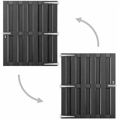 VidaXL Portillon WPC 100x112 Cm Gris - Gris 4 VidaXL Portillon WPC 100x112 Cm Gris - Gris – Image 2
