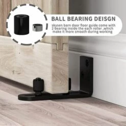 Fei Yu Guide Au Sol Portes Coulissantes De La Grange Montage Mural RéGlable Roulements à Billes à Guidage Noir -Portail Soldes Boutique 54994698 3