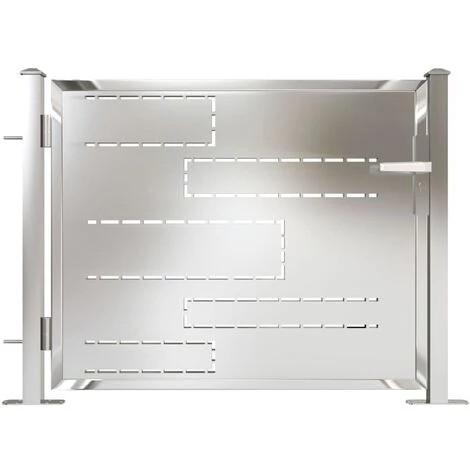 VidaXL Portail De Jardin 100x75 Cm Acier Inoxydable - Argent 4 VidaXL Portail De Jardin 100x75 Cm Acier Inoxydable - Argent – Image 2