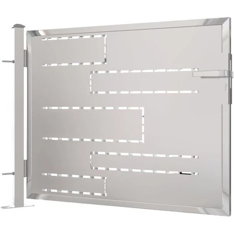 VidaXL Portail De Jardin 100x75 Cm Acier Inoxydable - Argent 6 VidaXL Portail De Jardin 100x75 Cm Acier Inoxydable - Argent – Image 4