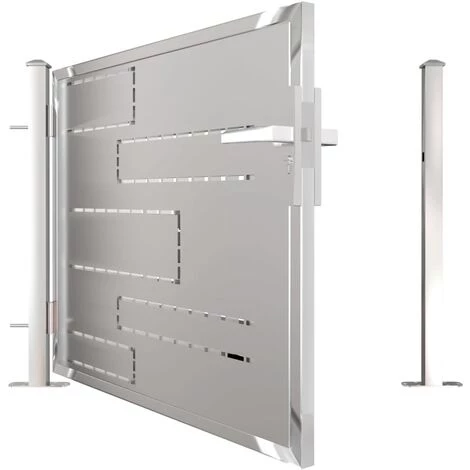 VidaXL Portail De Jardin 100x75 Cm Acier Inoxydable - Argent 7 VidaXL Portail De Jardin 100x75 Cm Acier Inoxydable - Argent – Image 5