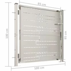 VidaXL Portail De Jardin 100x100 Cm Acier Inoxydable - Argent -Portail Soldes Boutique 55020693 3
