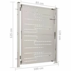 VidaXL Portail De Jardin 100x125 Cm Acier Inoxydable - Argent -Portail Soldes Boutique 55020694 3
