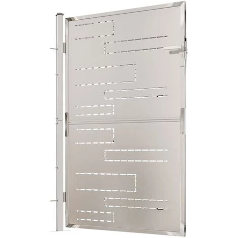 VidaXL Portail De Jardin 100x150 Cm Acier Inoxydable - Argent 6 VidaXL Portail De Jardin 100x150 Cm Acier Inoxydable - Argent – Image 4