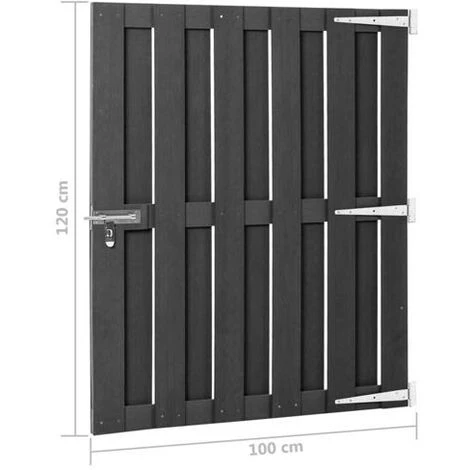 GROSMONDE 100x120 Cm Portillon WPC Gris 4 GROSMONDE 100x120 Cm Portillon WPC Gris – Image 2