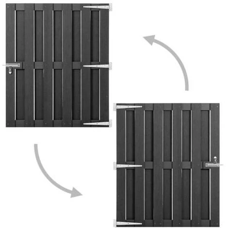 GROSMONDE 100x120 Cm Portillon WPC Gris 5 GROSMONDE 100x120 Cm Portillon WPC Gris – Image 3