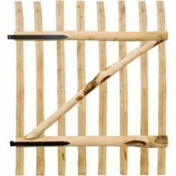 GROSMONDE 100x120 Cm Portillon Simple Bois De Noisetier