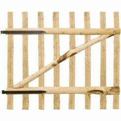 GROSMONDE 100x90 Cm Portillon Simple De Cl?ture Bois De Noisetier