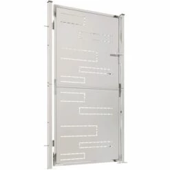 VidaXL Portail De Jardin 100x180 Cm Acier Inoxydable - Argent -Portail Soldes Boutique 55486334 3
