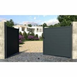 VENTE-UNIQUE.COM Portail Battant Aluminium Plein L355 X H181 Cm Anthracite NAZARIO - Gris Anthracite 8 VENTE-UNIQUE.COM Portail Battant Aluminium Plein L355 X H181 Cm Anthracite NAZARIO - Gris Anthracite -Portail Soldes Boutique 55881502 2