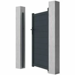 VENTE-UNIQUE.COM Portillon Battant Aluminium Plein L103 X H166 Cm Anthracite NAZARIO - Gris Anthracite 10 VENTE-UNIQUE.COM Portillon Battant Aluminium Plein L103 X H166 Cm Anthracite NAZARIO - Gris Anthracite -Portail Soldes Boutique 55881503 4