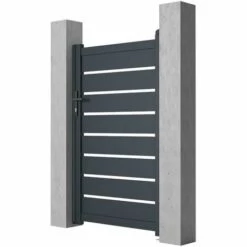 VENTE-UNIQUE.COM Portillon Battant Aluminium Ajouré L103 X H166 Cm Anthracite PRIMO - Gris Anthracite -Portail Soldes Boutique 55883597 4