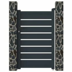 VENTE-UNIQUE.COM Portillon Battant Aluminium Ajouré L103 X H166 Cm Anthracite PRIMO - Gris Anthracite -Portail Soldes Boutique 55883597 5