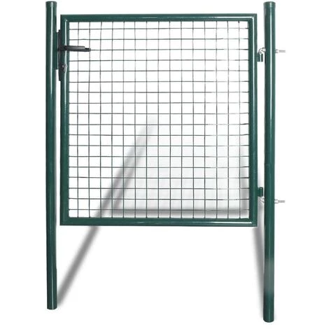 GROSMONDE 100 X 150 Cm Portail De Cl?ture à Porte Simple Acier Enduit De Poudre 3 GROSMONDE 100 X 150 Cm Portail De Cl?ture à Porte Simple Acier Enduit De Poudre