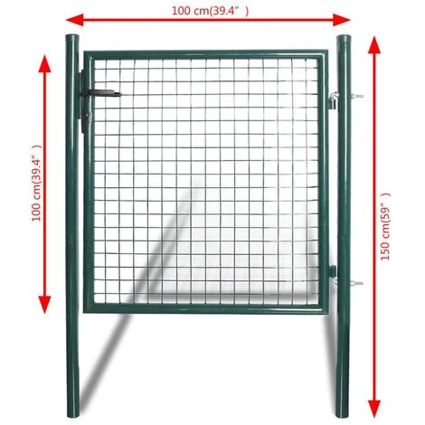 GROSMONDE 100 X 150 Cm Portail De Cl?ture à Porte Simple Acier Enduit De Poudre 4 GROSMONDE 100 X 150 Cm Portail De Cl?ture à Porte Simple Acier Enduit De Poudre – Image 2