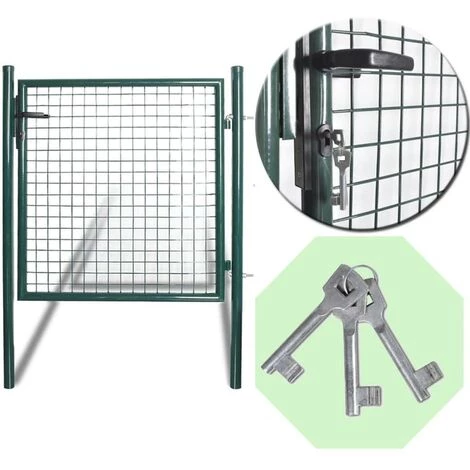 GROSMONDE 100 X 150 Cm Portail De Cl?ture à Porte Simple Acier Enduit De Poudre 5 GROSMONDE 100 X 150 Cm Portail De Cl?ture à Porte Simple Acier Enduit De Poudre – Image 3