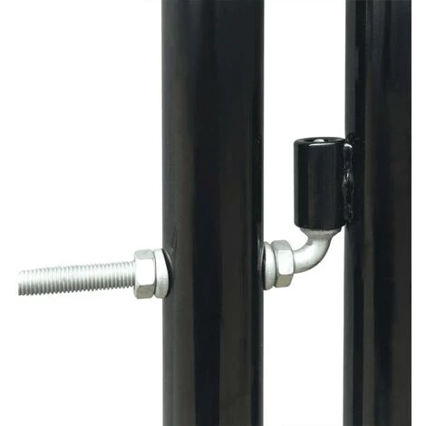 GROSMONDE 100x125 Cm Portail Simple De Cl?ture Noir 6 GROSMONDE 100x125 Cm Portail Simple De Cl?ture Noir – Image 4