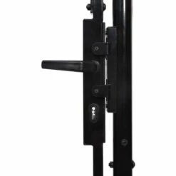 GROSMONDE 1x1,2 M Portillon Simple Porte Avec Dessus à Pointe Acier Noir -Portail Soldes Boutique 56624125 5