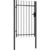 INLIFE Portillon Simple Porte Avec Dessus à Pointe Acier 1x1,5 M Noir 1 INLIFE Portillon Simple Porte Avec Dessus à Pointe Acier 1x1,5 M Noir -Portail Soldes Boutique 56630260 1
