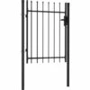INLIFE Portillon Simple Porte Avec Dessus à Pointe Acier 1x1,2 M Noir 2 INLIFE Portillon Simple Porte Avec Dessus à Pointe Acier 1x1,2 M Noir -Portail Soldes Boutique 56631259 1