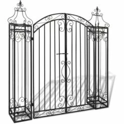 NOVA Garde Garden Gate Iron Ornemental 122x20.5x134 Portillon Ornemental De Jardin Fer Forgé 122 X 20,5 X 134 Cm
