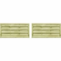 TRUE DEAL Portillons 2 Pcs Bois De Pin Imprégné 150x75 Cm Vert -Portail Soldes Boutique 57712883 3