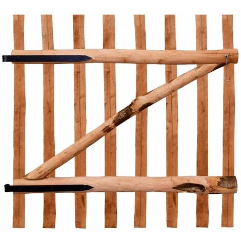 NOVA Porte Unique En Bois En Bois En Bois Portillon De Clôture Bois De Noisetier Imprégné 100 X 100 Cm 4 NOVA Porte Unique En Bois En Bois En Bois Portillon De Clôture Bois De Noisetier Imprégné 100 X 100 Cm – Image 2