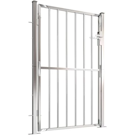 TRUE DEAL Portail De Jardin 100x150 Cm Acier Inoxydable 4 TRUE DEAL Portail De Jardin 100x150 Cm Acier Inoxydable – Image 2