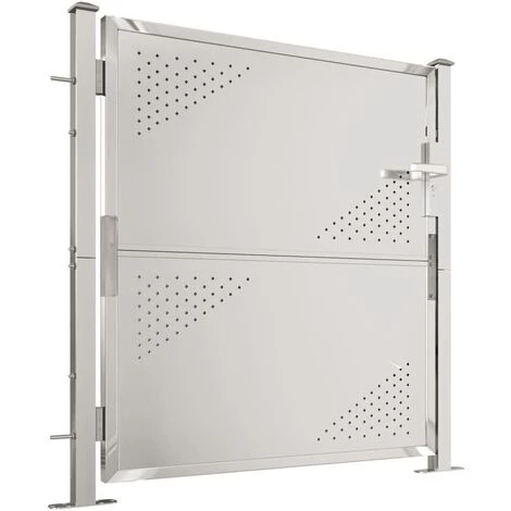 TRUE DEAL Portail De Jardin 100x100 Cm Acier Inoxydable 5 TRUE DEAL Portail De Jardin 100x100 Cm Acier Inoxydable – Image 3