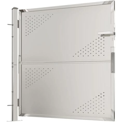 TRUE DEAL Portail De Jardin 100x100 Cm Acier Inoxydable 6 TRUE DEAL Portail De Jardin 100x100 Cm Acier Inoxydable – Image 4