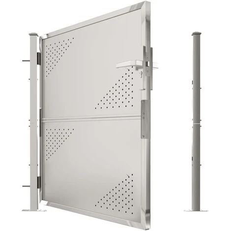 TRUE DEAL Portail De Jardin 100x100 Cm Acier Inoxydable 7 TRUE DEAL Portail De Jardin 100x100 Cm Acier Inoxydable – Image 5