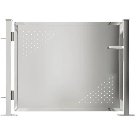 TRUE DEAL Portail De Jardin 100x75 Cm Acier Inoxydable 4 TRUE DEAL Portail De Jardin 100x75 Cm Acier Inoxydable – Image 2
