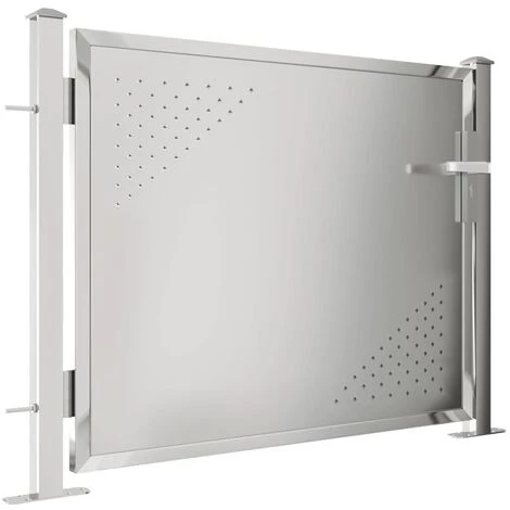 TRUE DEAL Portail De Jardin 100x75 Cm Acier Inoxydable 5 TRUE DEAL Portail De Jardin 100x75 Cm Acier Inoxydable – Image 3