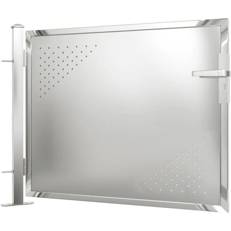 TRUE DEAL Portail De Jardin 100x75 Cm Acier Inoxydable 6 TRUE DEAL Portail De Jardin 100x75 Cm Acier Inoxydable – Image 4