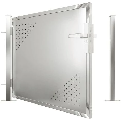 TRUE DEAL Portail De Jardin 100x75 Cm Acier Inoxydable 7 TRUE DEAL Portail De Jardin 100x75 Cm Acier Inoxydable – Image 5