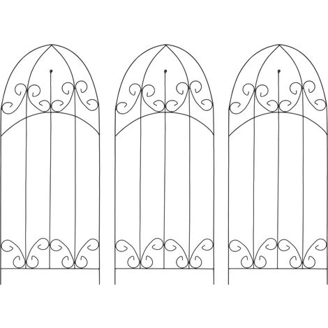 INLIFE Supports Pour Plantes Grimpantes 3 Pcs Noir 40x100 Cm Fer 4 INLIFE Supports Pour Plantes Grimpantes 3 Pcs Noir 40x100 Cm Fer – Image 2