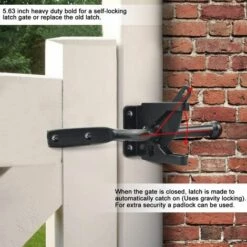 ROSIER Loquet De Portail En Acier Inoxydable à Levier Automatique De Gravité Auto Loquet De Portail Noir Avec Vis M3 X 26 Pour Portail En Bois Et Portail De Clôture Portail De Clôture Suffolk Loquet——VEBTles -Portail Soldes Boutique 58187477 4