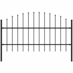 INLIFE 144941 Garden Fence With Spear Top Steel 1,7 M Black