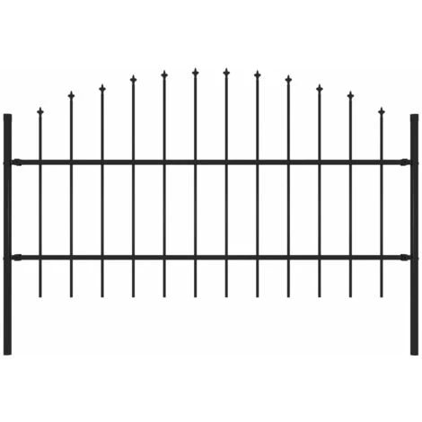 INLIFE 144941 Garden Fence With Spear Top Steel 1,7 M Black 3 INLIFE 144941 Garden Fence With Spear Top Steel 1,7 M Black