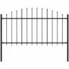 INLIFE 144943 Garden Fence With Spear Top Steel 1,7 M Black 1 INLIFE 144943 Garden Fence With Spear Top Steel 1,7 M Black -Portail Soldes Boutique 58274392 1