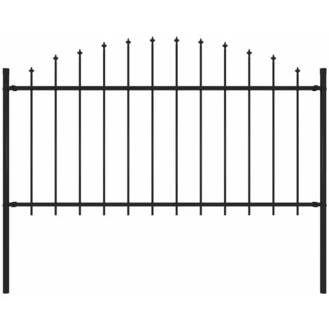 INLIFE 144943 Garden Fence With Spear Top Steel 1,7 M Black 3 INLIFE 144943 Garden Fence With Spear Top Steel 1,7 M Black