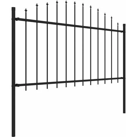 INLIFE 144943 Garden Fence With Spear Top Steel 1,7 M Black 4 INLIFE 144943 Garden Fence With Spear Top Steel 1,7 M Black – Image 2