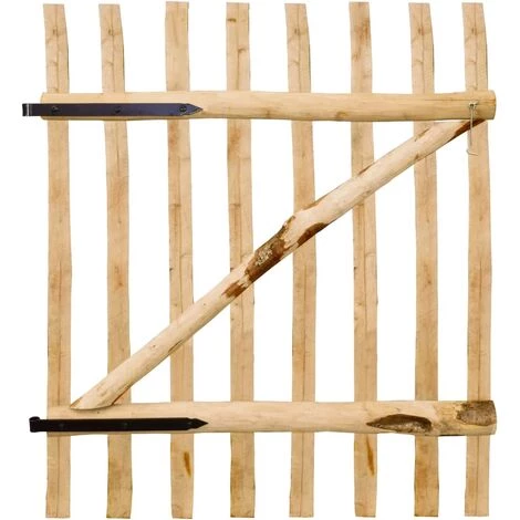 INLIFE Portillon Simple Bois De Noisetier 100 X 120 Cm 4 INLIFE Portillon Simple Bois De Noisetier 100 X 120 Cm – Image 2