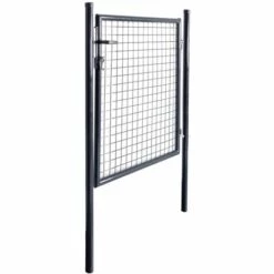 INLIFE Portail En Maille De Jardin Acier Galvanisé 85,5x100 Cm Gris