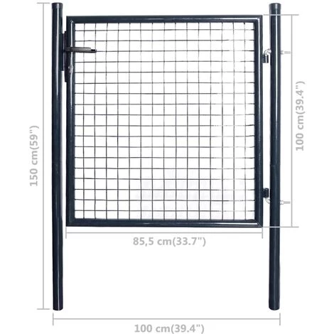 INLIFE Portail En Maille De Jardin Acier Galvanisé 85,5x100 Cm Gris 7 INLIFE Portail En Maille De Jardin Acier Galvanisé 85,5x100 Cm Gris – Image 5