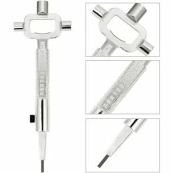 GRID COOL 6 En 1 Clé D’ Clef Carré 6/7 / 8 Mm Clé Allen Avec Graduation Multi-fonction Clé Passe Partout Universel De Chantier En Alliage De Zinc Solide Pour Ouvrir Porte Fenêtre Armoire -Portail Soldes Boutique 58349082 5