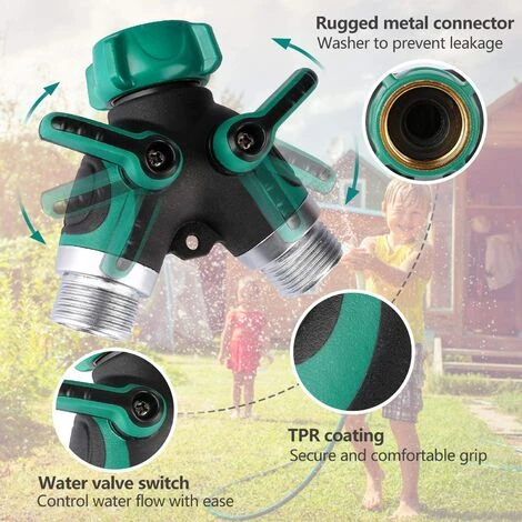 GRID COOL Séparateur De Tuyau à 2 Voies, Garden Robinets à Eau De Connecteur De Tuyau à 2 Voies Distributeur 2 Voies Avec Poignée Réglable Et Verrouillable 5 GRID COOL Séparateur De Tuyau à 2 Voies, Garden Robinets à Eau De Connecteur De Tuyau à 2 Voies Distributeur 2 Voies Avec Poignée Réglable Et Verrouillable – Image 3