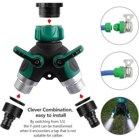 GRID COOL Séparateur De Tuyau à 2 Voies, Garden Robinets à Eau De Connecteur De Tuyau à 2 Voies Distributeur 2 Voies Avec Poignée Réglable Et Verrouillable 7 GRID COOL Séparateur De Tuyau à 2 Voies, Garden Robinets à Eau De Connecteur De Tuyau à 2 Voies Distributeur 2 Voies Avec Poignée Réglable Et Verrouillable – Image 5
