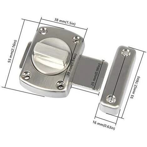 AOUGO Loquet De Porte En Alliage De Zinc Avec 6 Vis Loquet De Porte De Sécurité Loquets Crochet De Porte Pour Sécurité Maison Salle De Bain Chambre WC Petit Loquet 4 AOUGO Loquet De Porte En Alliage De Zinc Avec 6 Vis Loquet De Porte De Sécurité Loquets Crochet De Porte Pour Sécurité Maison Salle De Bain Chambre WC Petit Loquet – Image 2