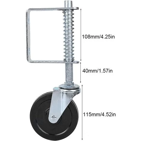 GUAZHUNIFR 4" Roue De Porte En Caoutchouc, Roulette Pivotante à Ressort, Roulette Charge Lourde,GU.B/bon 7 GUAZHUNIFR 4" Roue De Porte En Caoutchouc, Roulette Pivotante à Ressort, Roulette Charge Lourde,GU.B/bon – Image 5